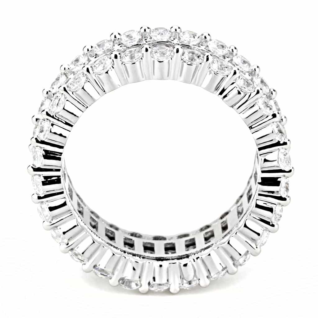 Brass CZ Baguette Round Full Eternity Ring view 8