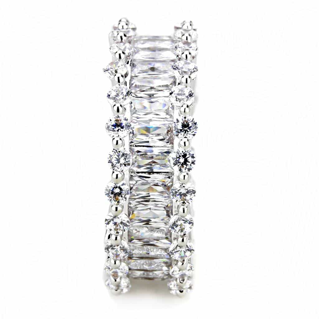Brass CZ Baguette Round Full Eternity Ring view 9