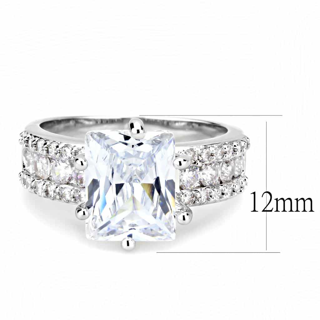 Brass CZ Princess-Cut Twisted Pavé Ring | The Stainless Jewelry view 7