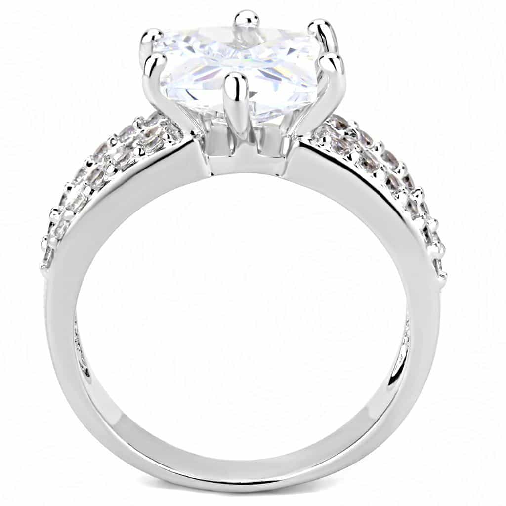 Brass CZ Princess-Cut Twisted Pavé Ring | The Stainless Jewelry view 3