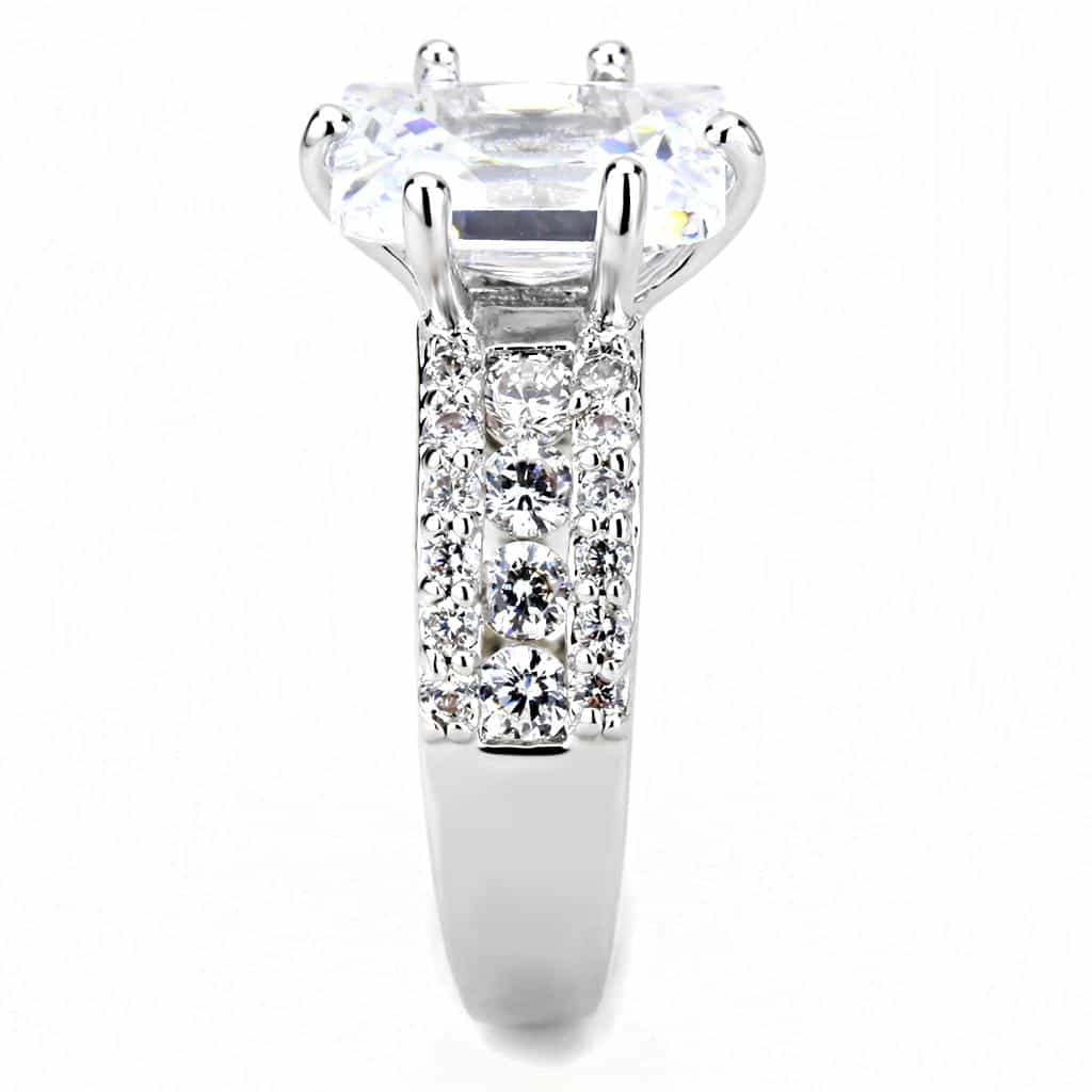 Brass CZ Princess-Cut Twisted Pavé Ring | The Stainless Jewelry view 9