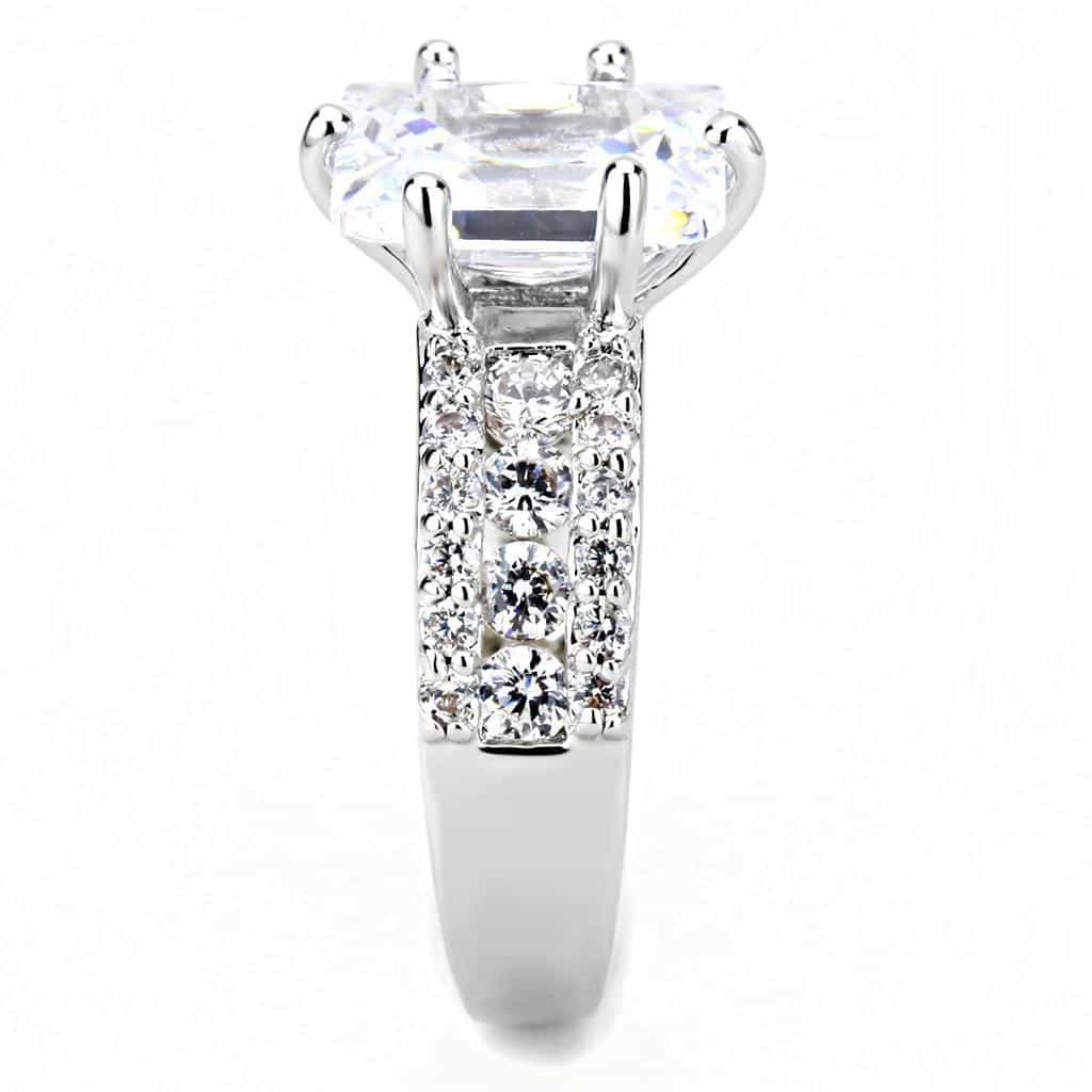 Brass CZ Princess-Cut Twisted Pavé Ring | The Stainless Jewelry view 4
