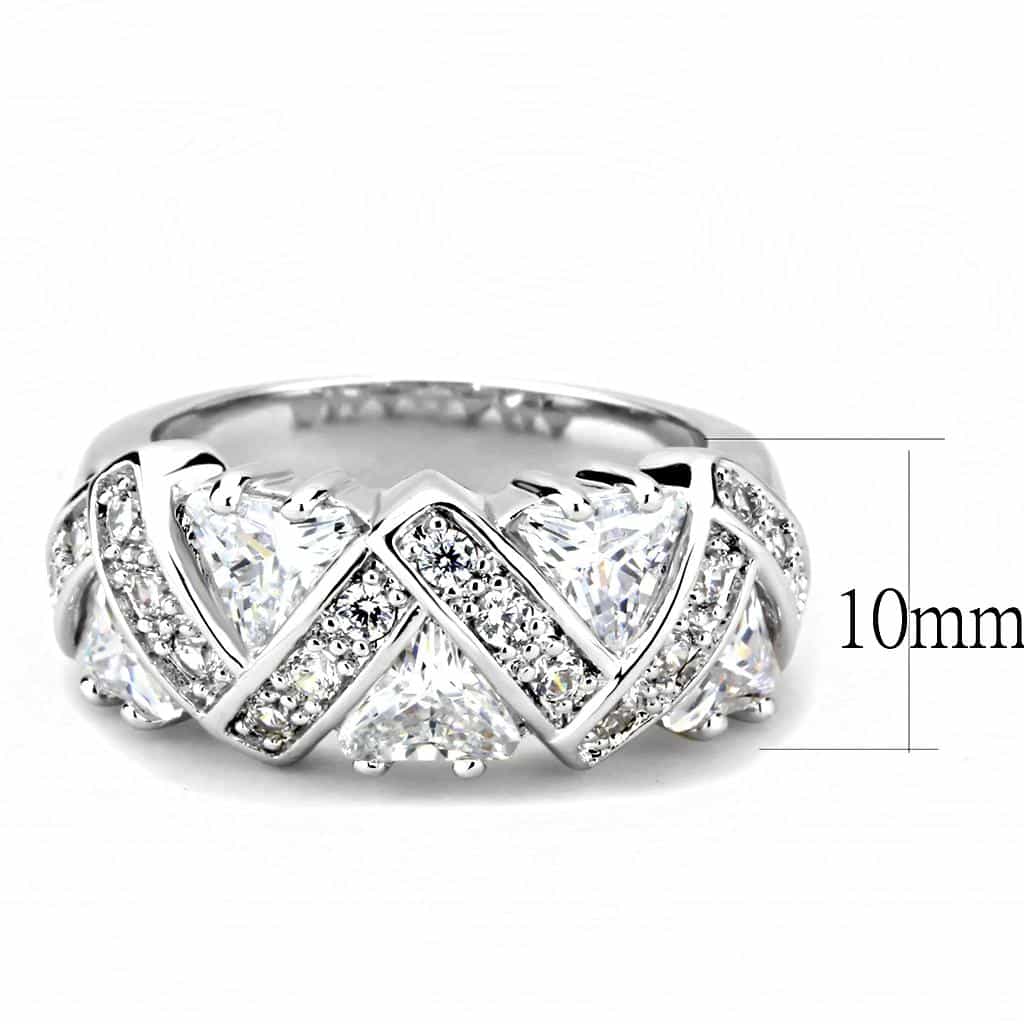 Brass CZ Trillion Marquise Woven Wide Ring view 7