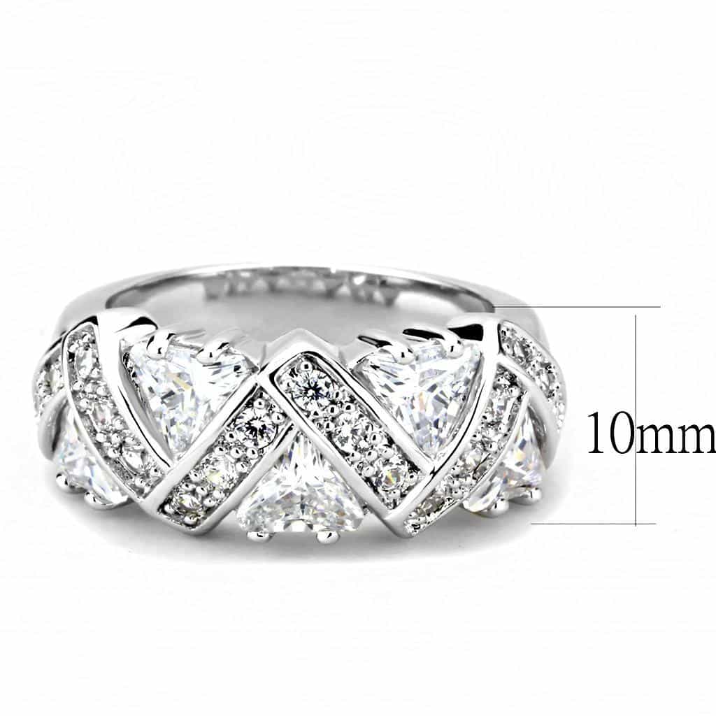 Brass CZ Trillion Marquise Woven Wide Ring view 2