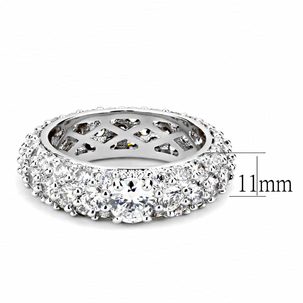 Brass CZ Round Cluster Full Eternity Ring | The Stainless Jewelry view 7