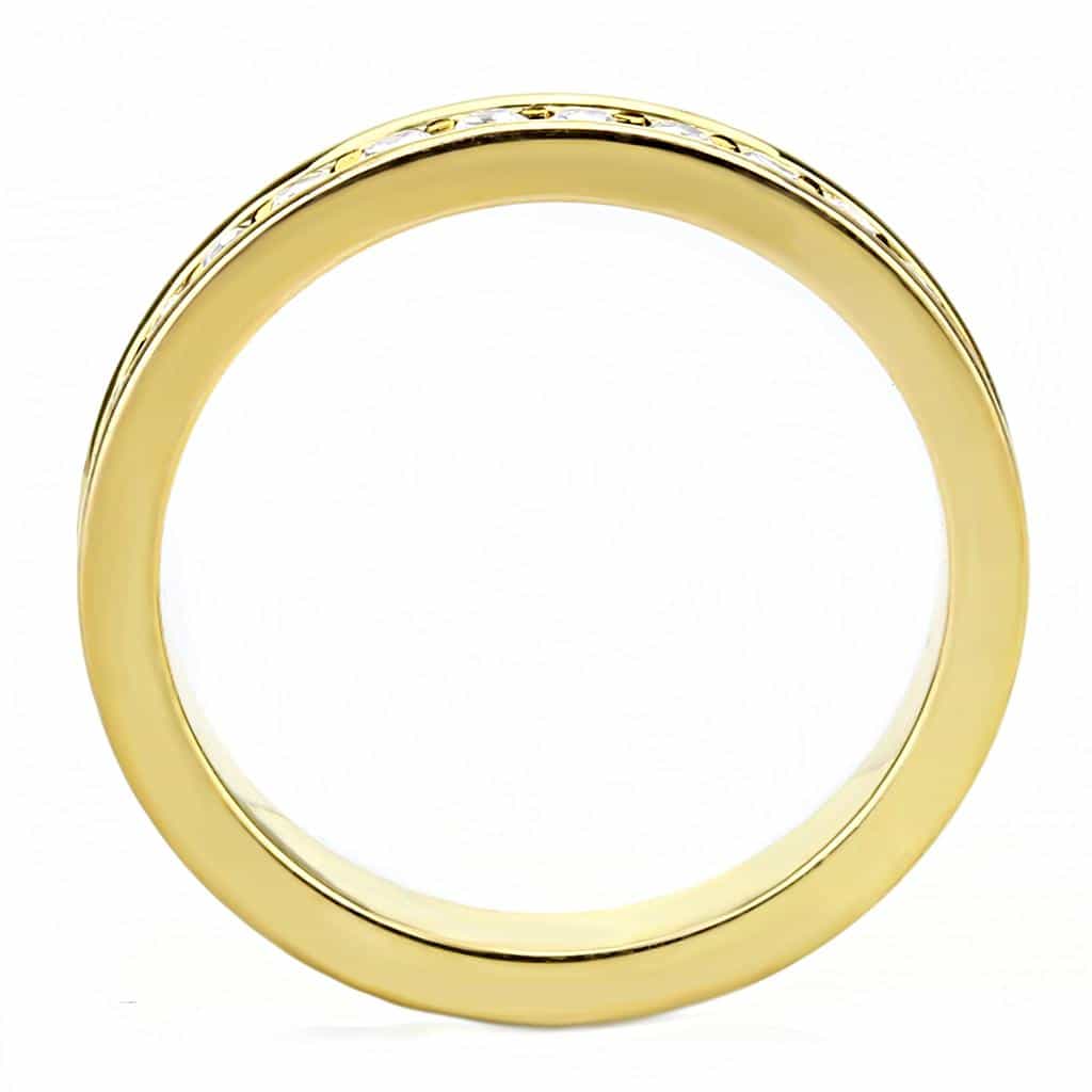 Brass Sapphire CZ Bezel Station Ring | The Stainless Jewelry view 9