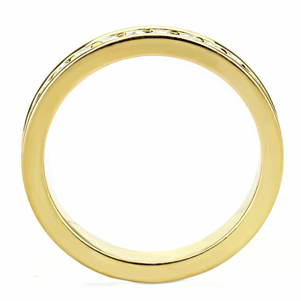 Brass Sapphire CZ Bezel Station Ring | The Stainless Jewelry view 3