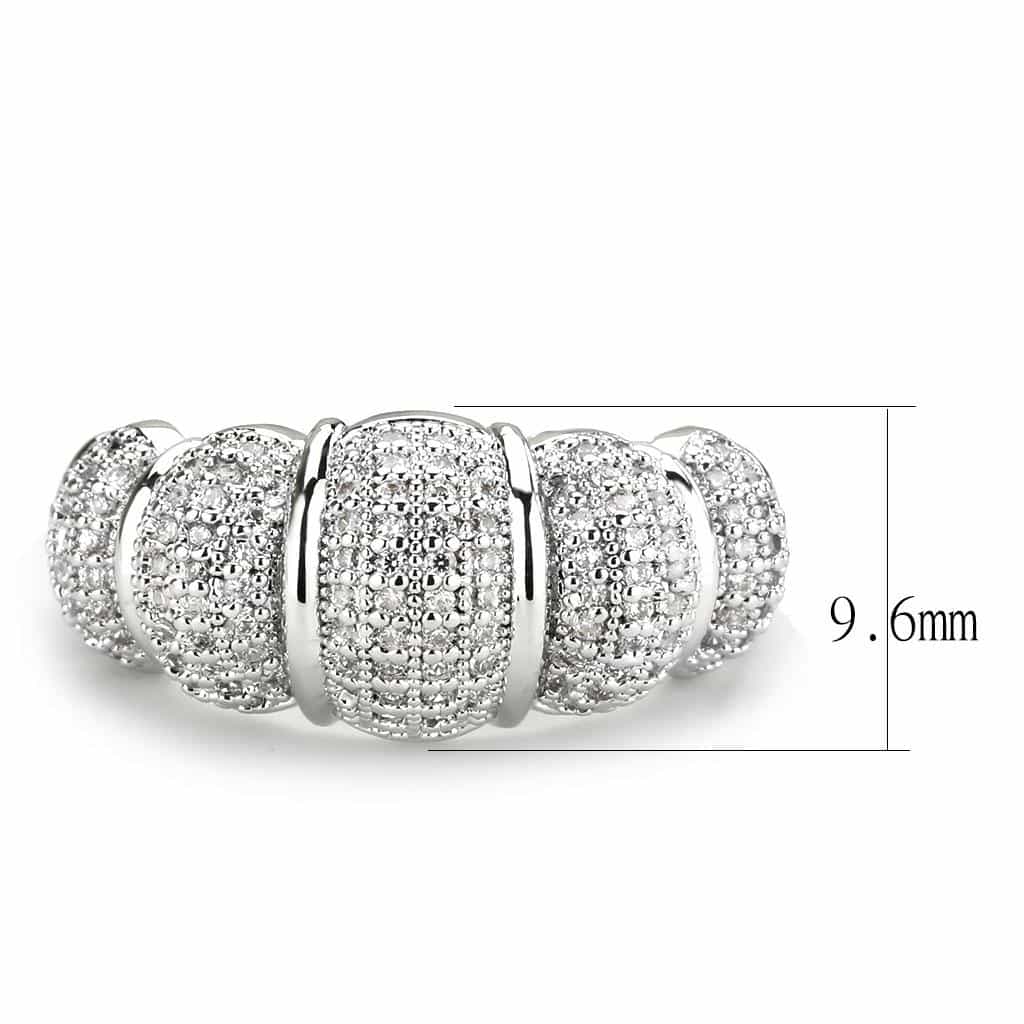 Brass CZ Pavé Cushion Dome Wide Ring | The Stainless Jewelry view 7