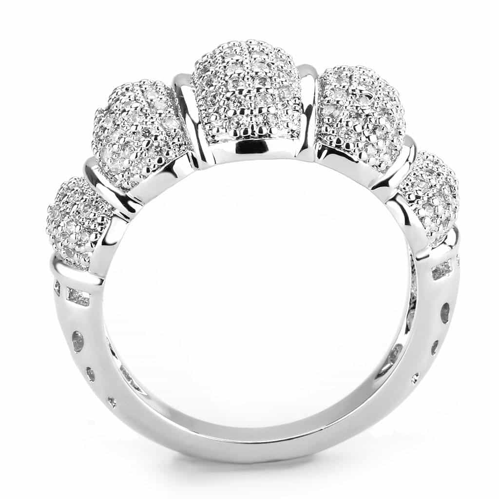Brass CZ Pavé Cushion Dome Wide Ring | The Stainless Jewelry view 8