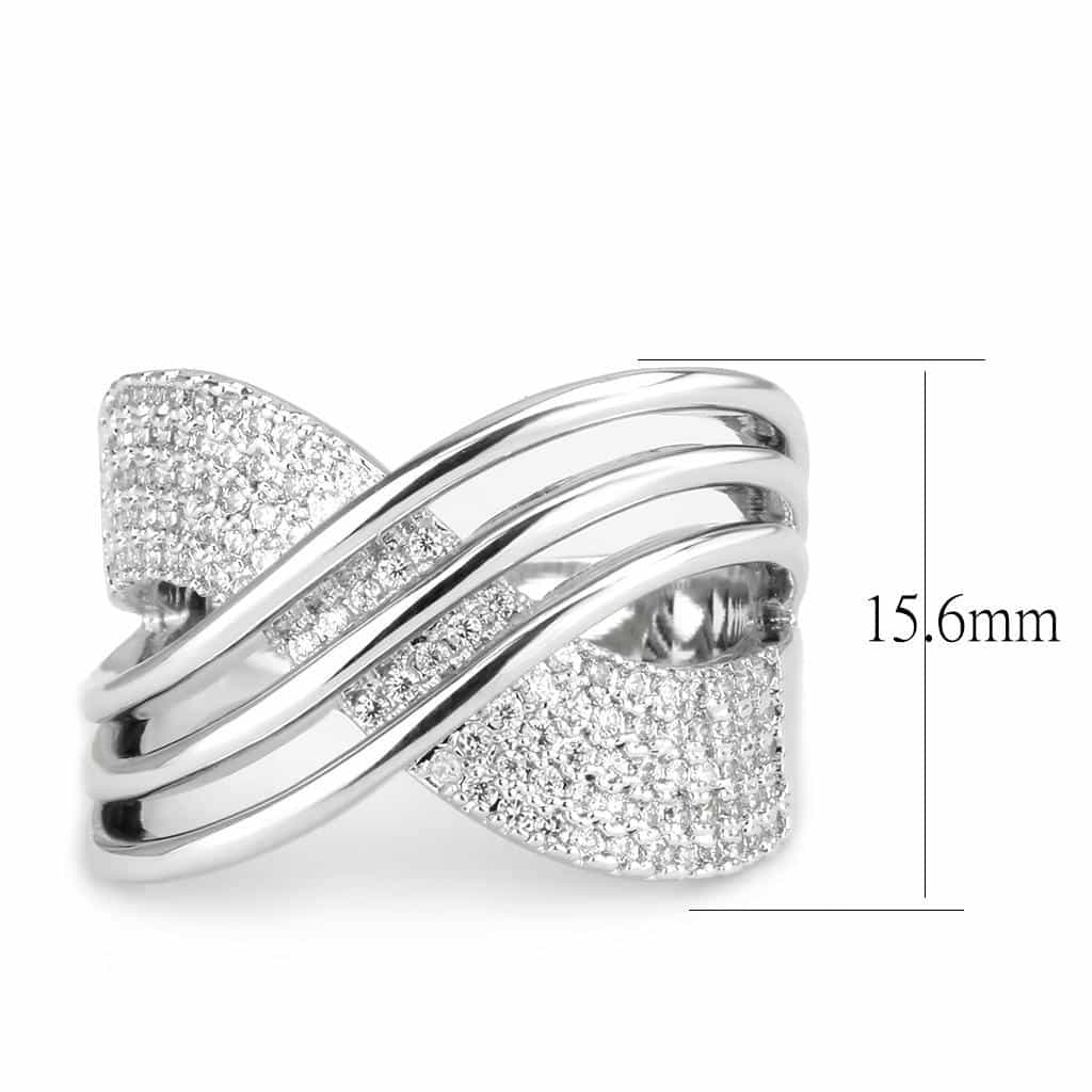 Brass Polished Triple Wave Crossover Wide Ring view 2