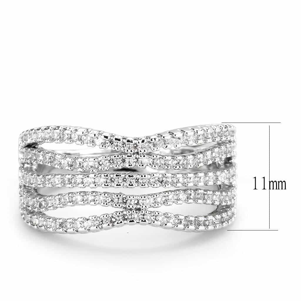 Brass CZ Multi-Row Beaded Edge Wide Ring | The Stainless Jewelry view 2
