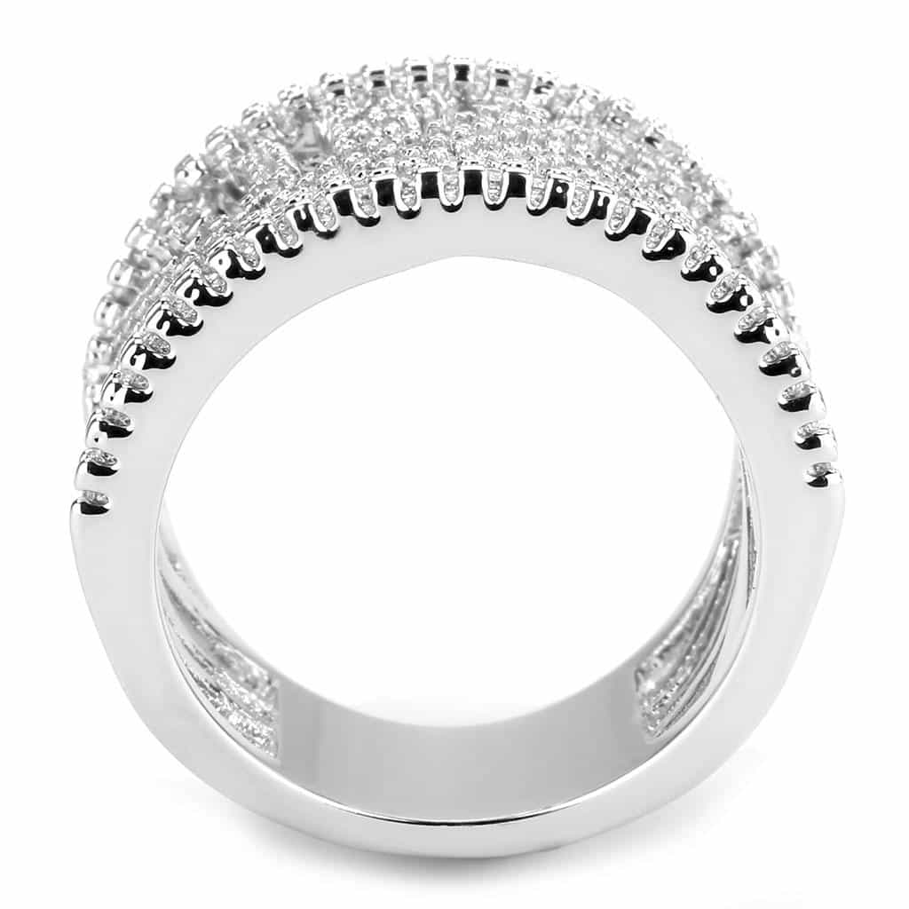 Brass CZ Pavé Spiral Shell Wide Ring | The Stainless Jewelry view 8