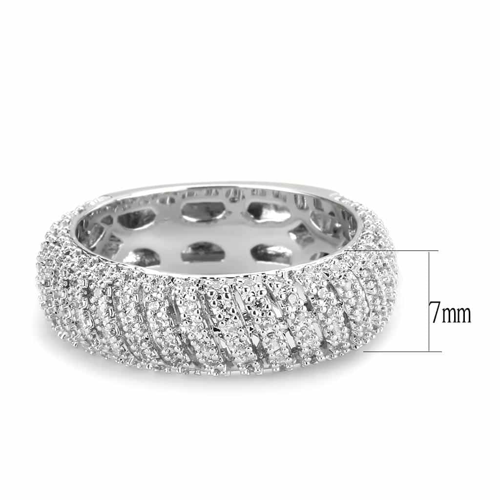 Brass CZ Multi-Row Pavé Full Eternity Ring view 9