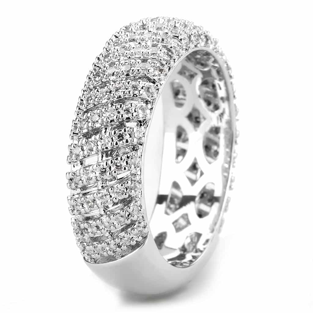 Brass CZ Multi-Row Pavé Full Eternity Ring view 11