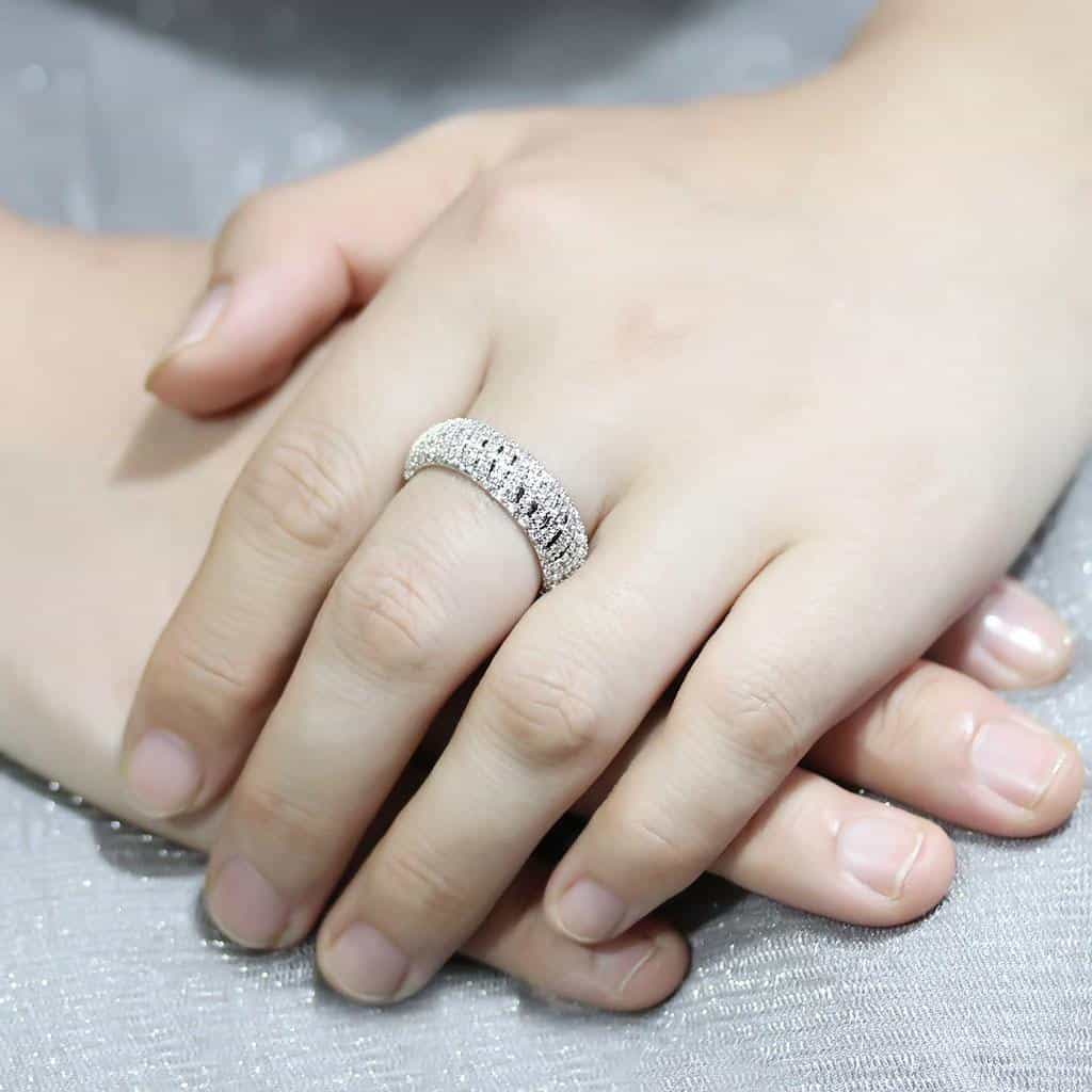 Brass CZ Multi-Row Pavé Full Eternity Ring view 6