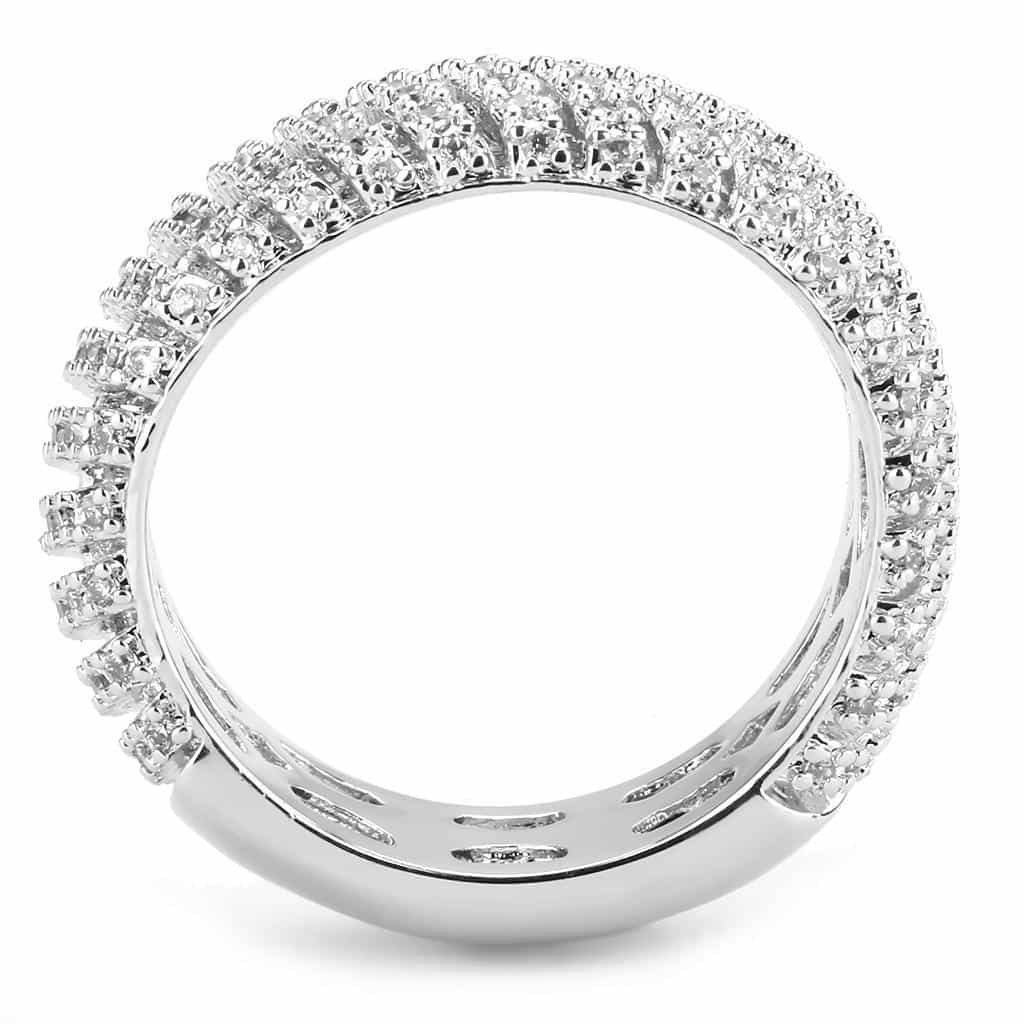 Brass CZ Multi-Row Pavé Full Eternity Ring view 2