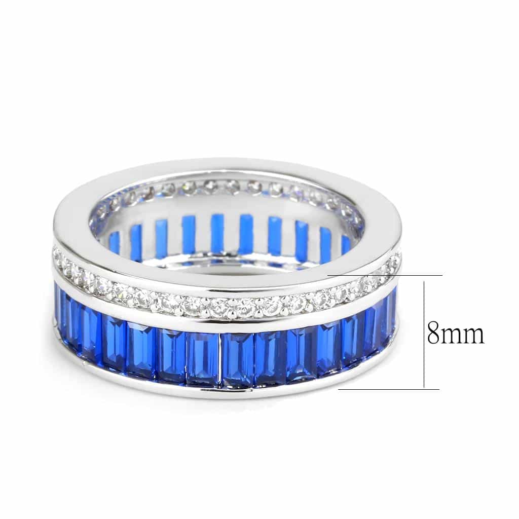 Brass Sapphire Baguette CZ Full Eternity Ring view 7