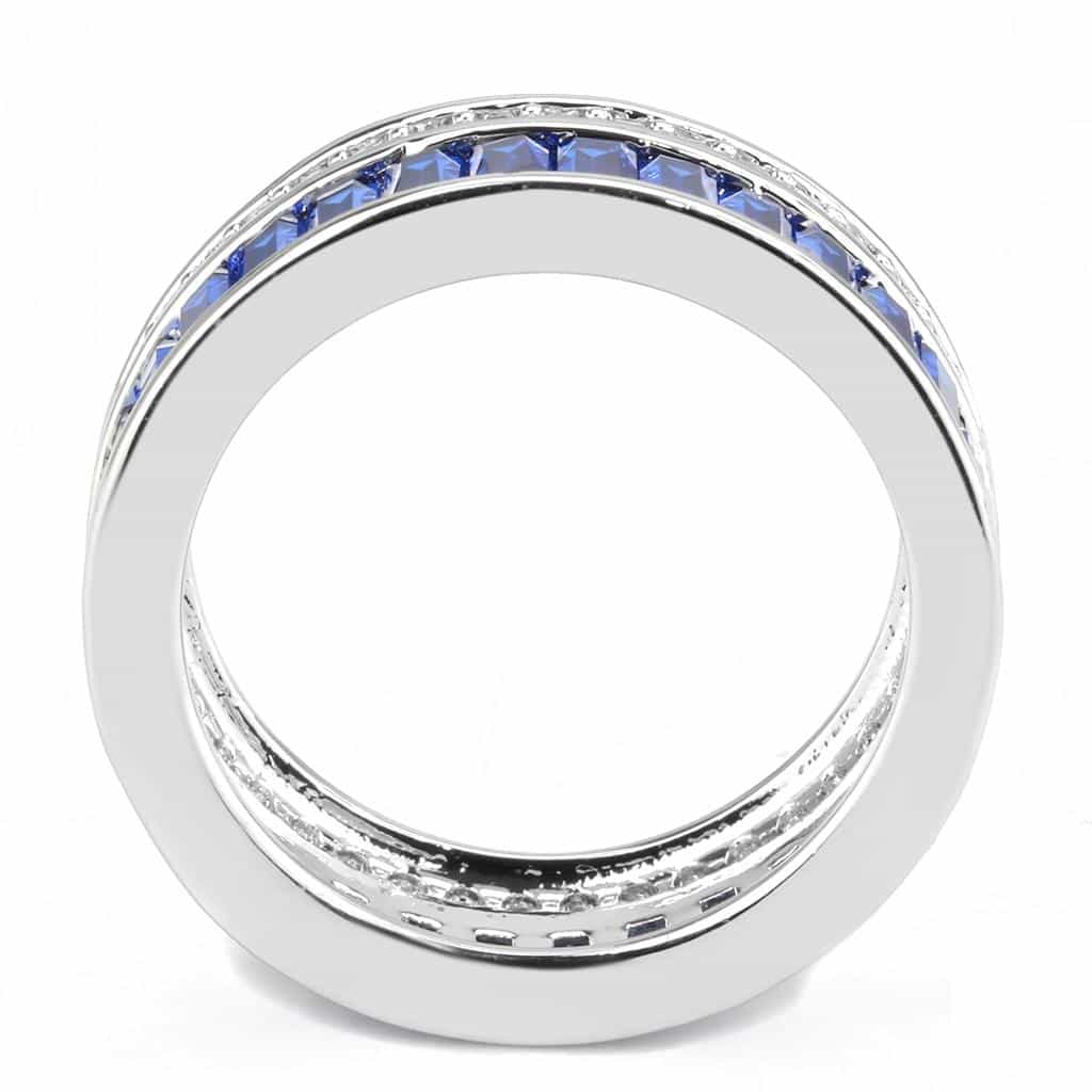 Brass Sapphire Baguette CZ Full Eternity Ring view 8