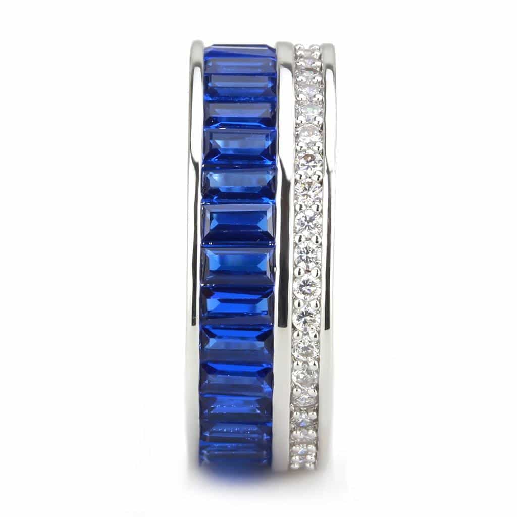 Brass Sapphire Baguette CZ Full Eternity Ring view 9