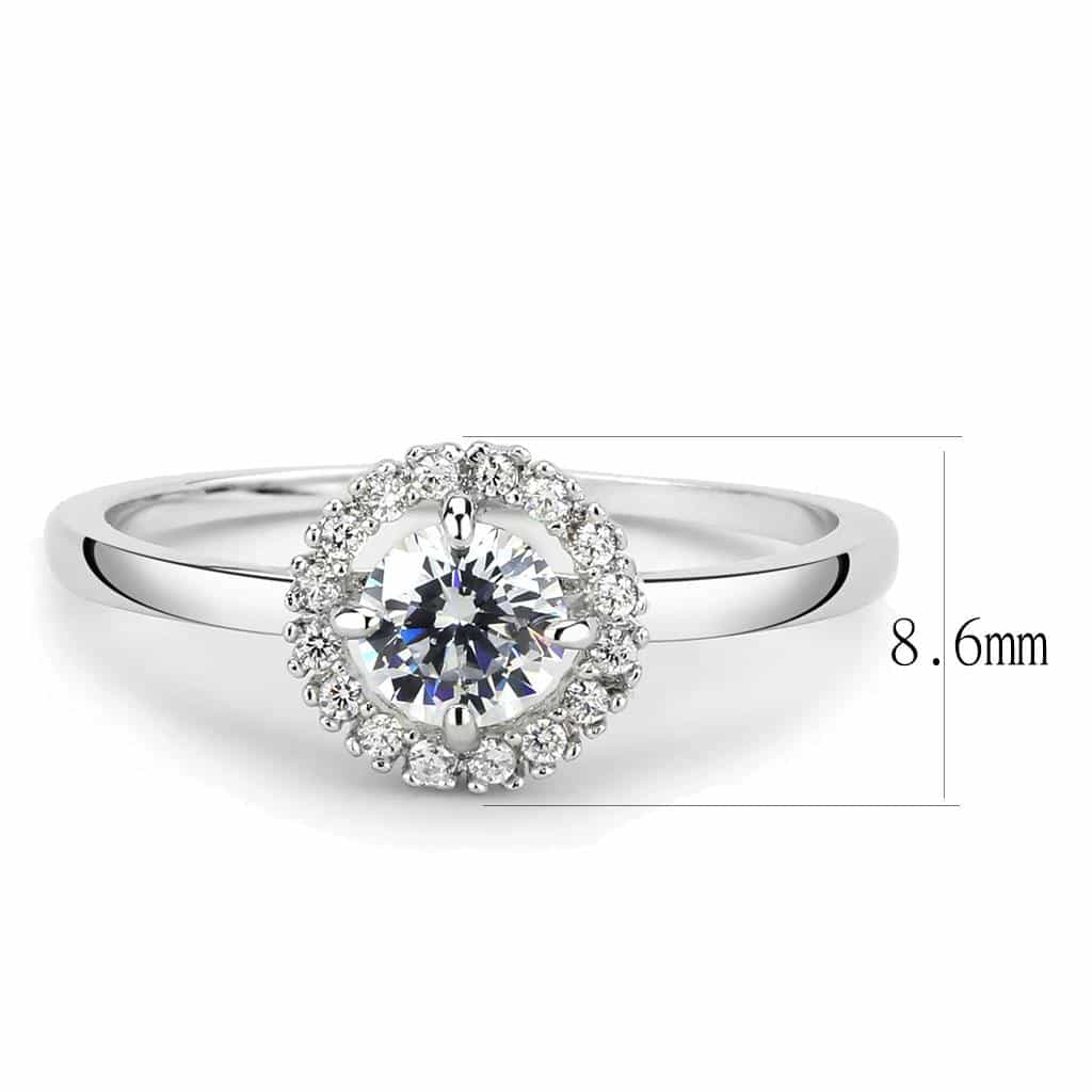 Brass CZ Round Halo Thin Pavé Ring | The Stainless Jewelry view 8