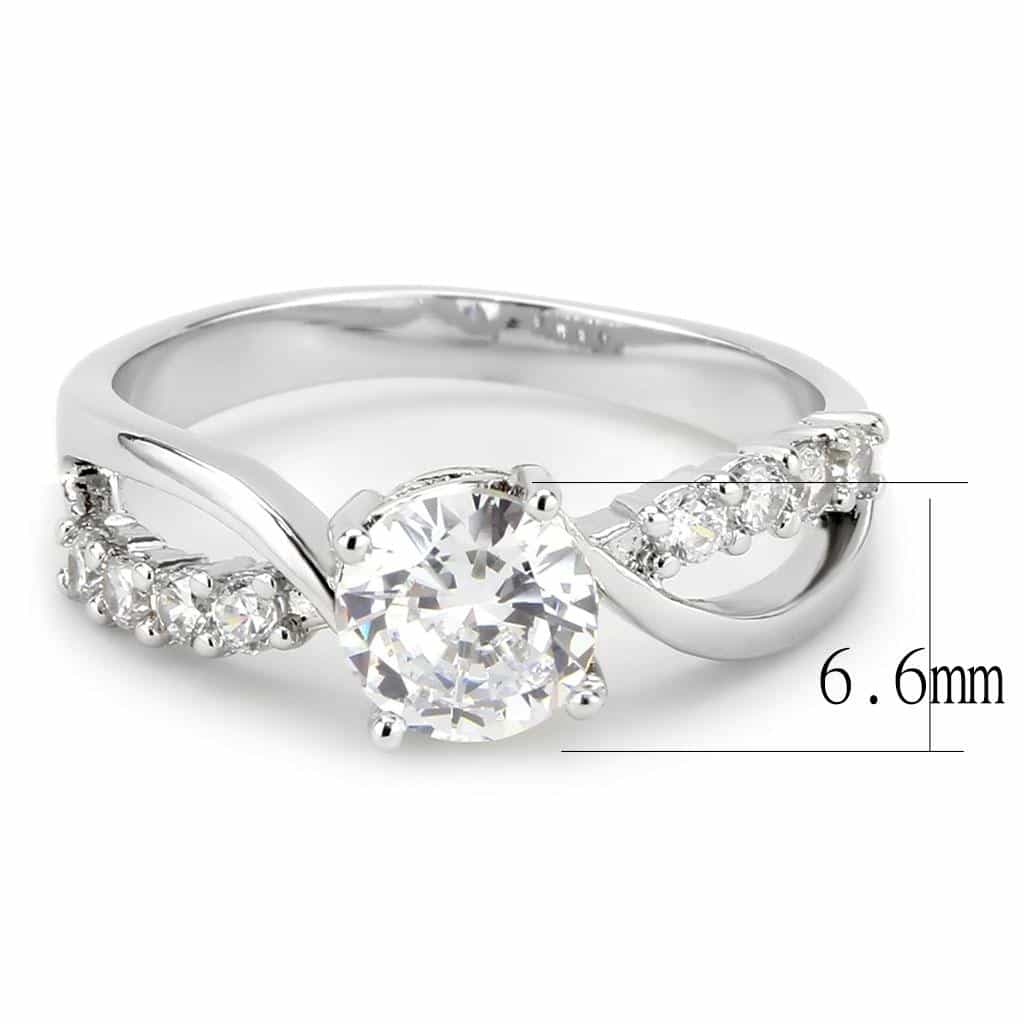 Brass CZ Round Solitaire Graduated Pavé Ring view 8
