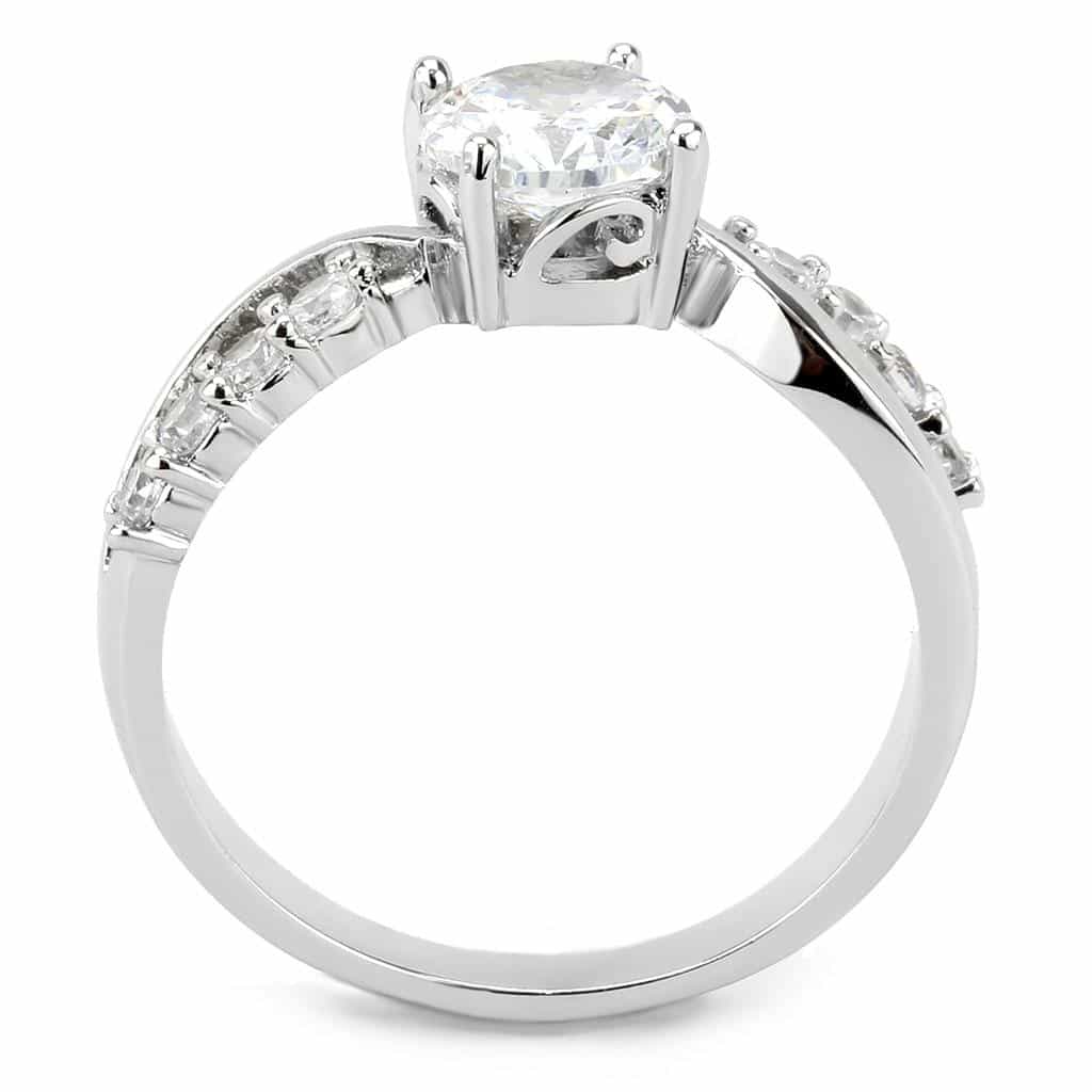 Brass CZ Round Solitaire Graduated Pavé Ring view 9