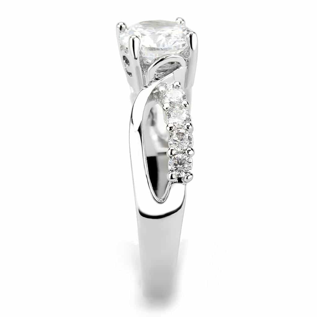 Brass CZ Round Solitaire Graduated Pavé Ring view 10