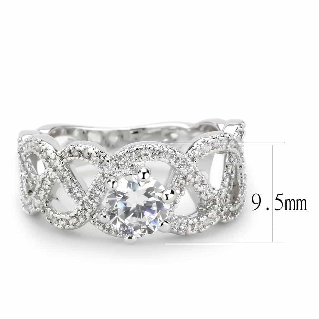 Brass CZ Round Solitaire Infinity Pavé Ring view 8