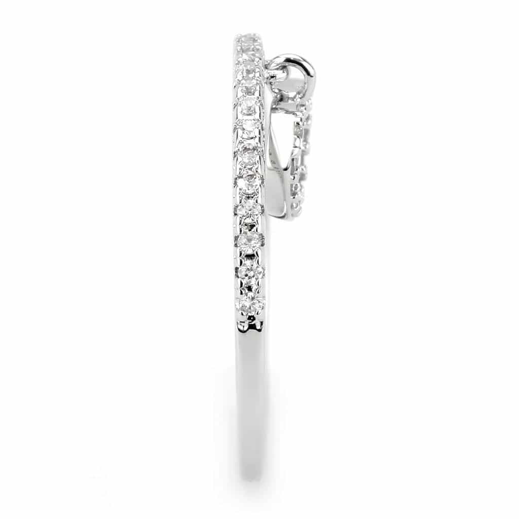 Brass CZ Open Heart Charm Pavé Band Ring | The Stainless Jewelry view 5