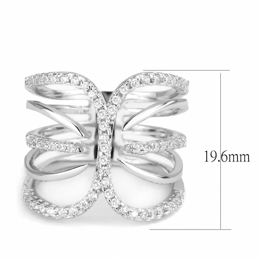 Brass CZ Open Leaf Wing Wide Ring | The Stainless Jewelry view 7
