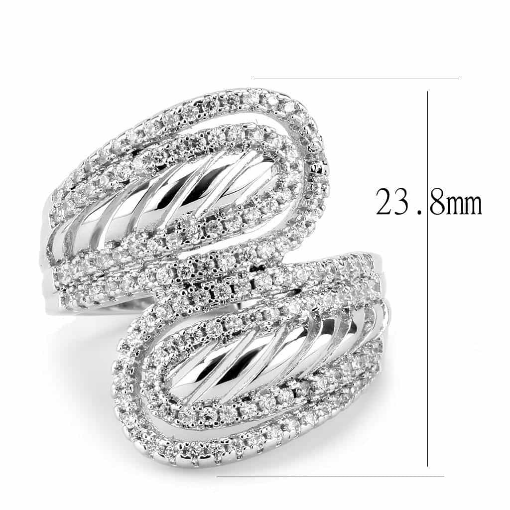 Brass CZ Pavé Twisted Wave Wide Ring | The Stainless Jewelry view 3
