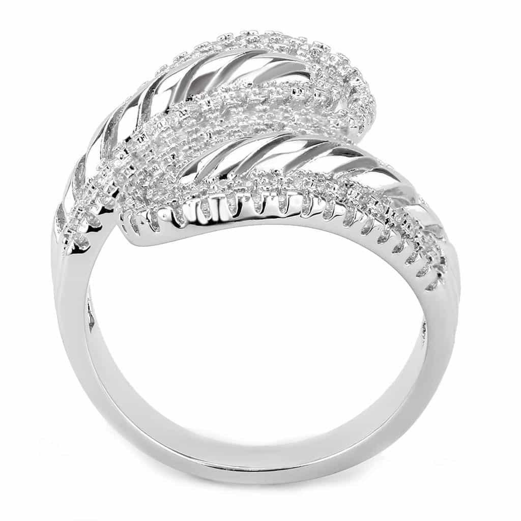Brass CZ Pavé Twisted Wave Wide Ring | The Stainless Jewelry view 9