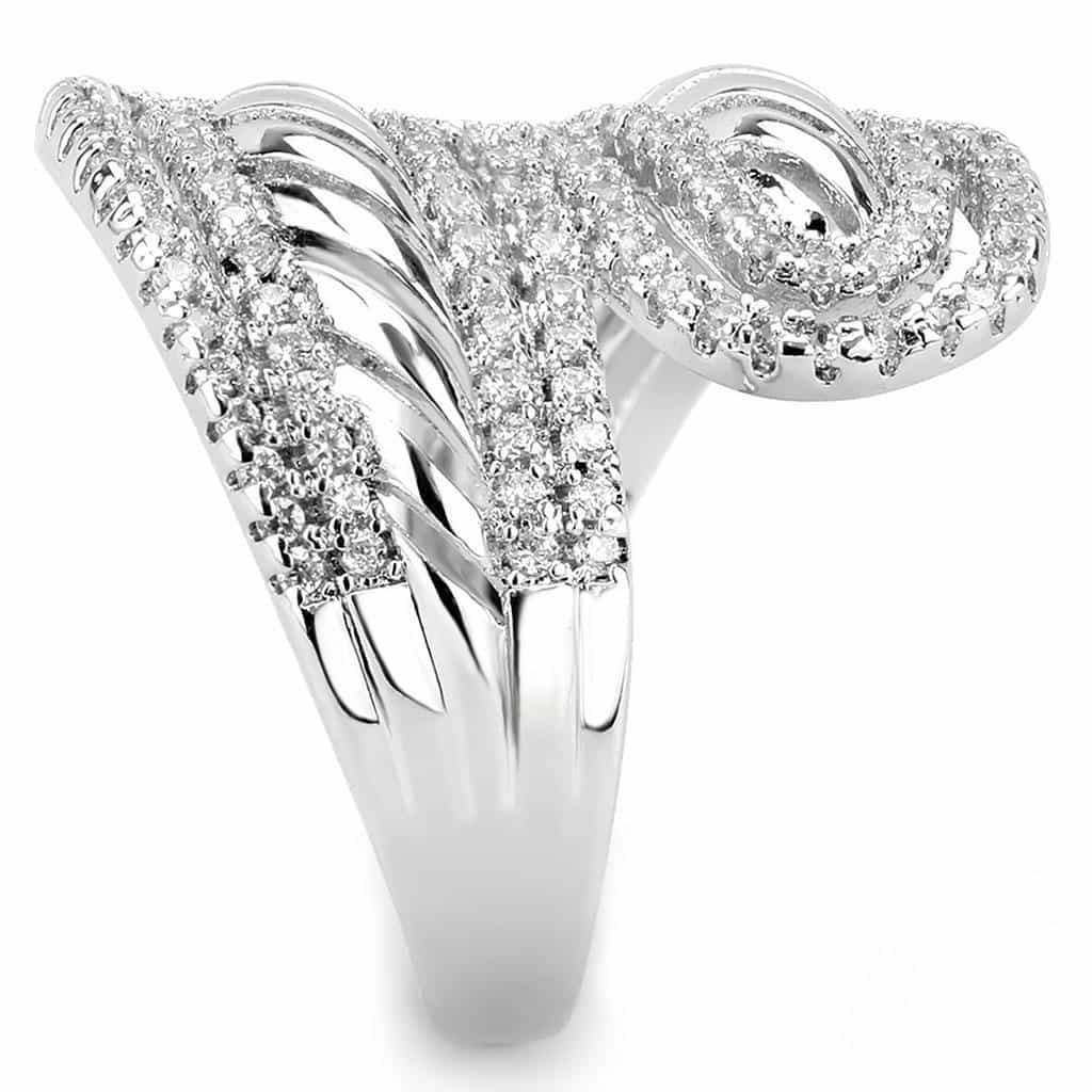 Brass CZ Pavé Twisted Wave Wide Ring | The Stainless Jewelry view 5