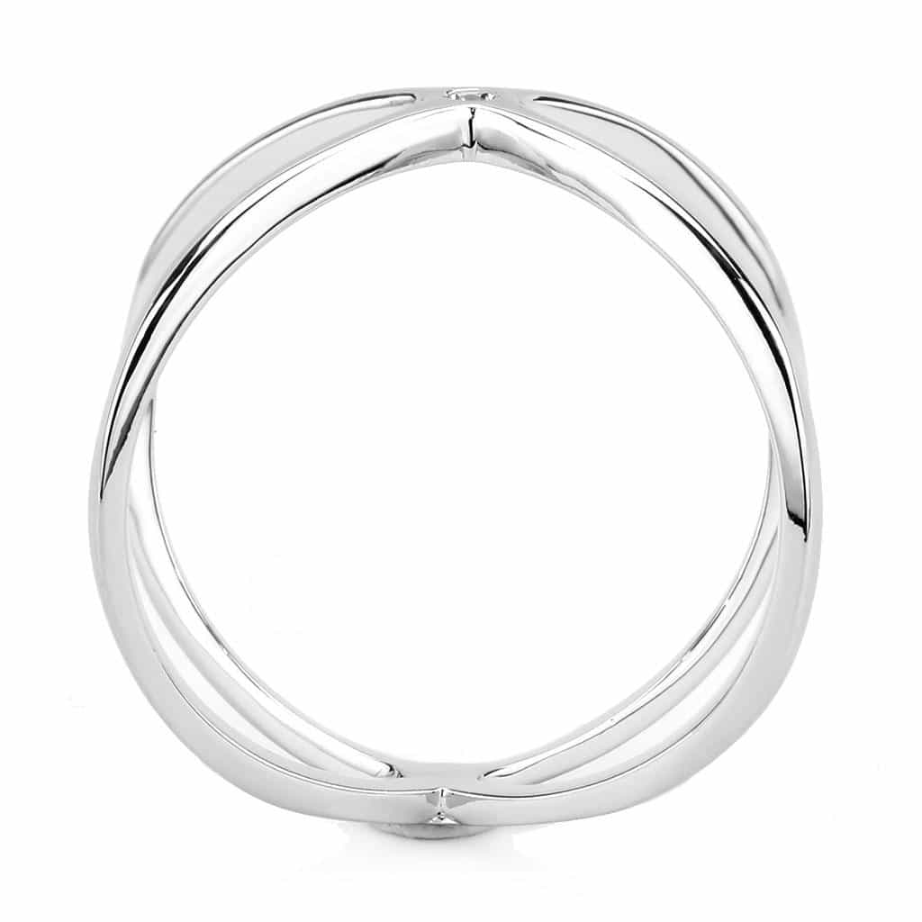 Brass CZ Solitaire X-Cross Open Ring | The Stainless Jewelry view 9