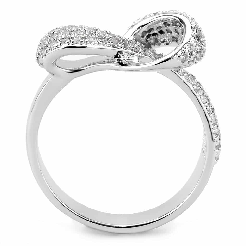Brass CZ Pavé Twisted Knot Wide Ring | The Stainless Jewelry view 10