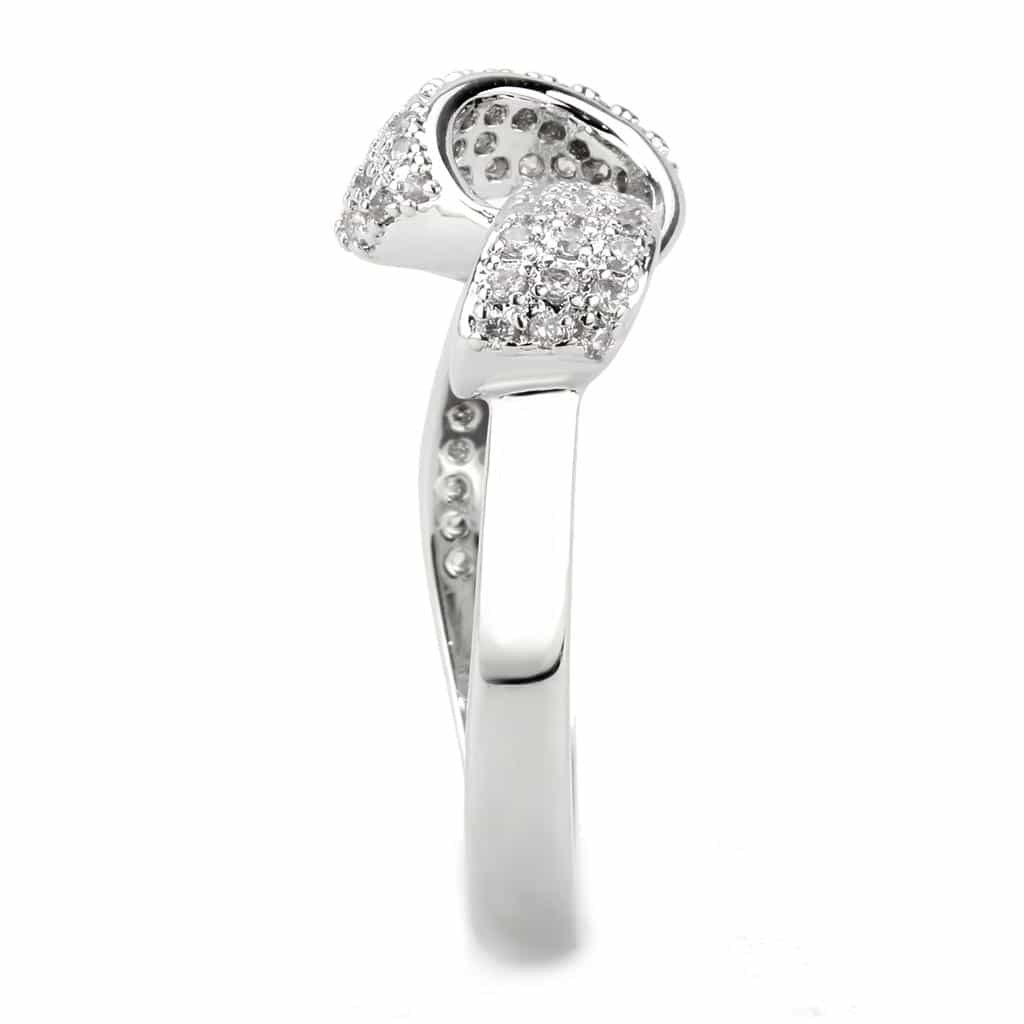Brass CZ Pavé Twisted Knot Wide Ring | The Stainless Jewelry view 12
