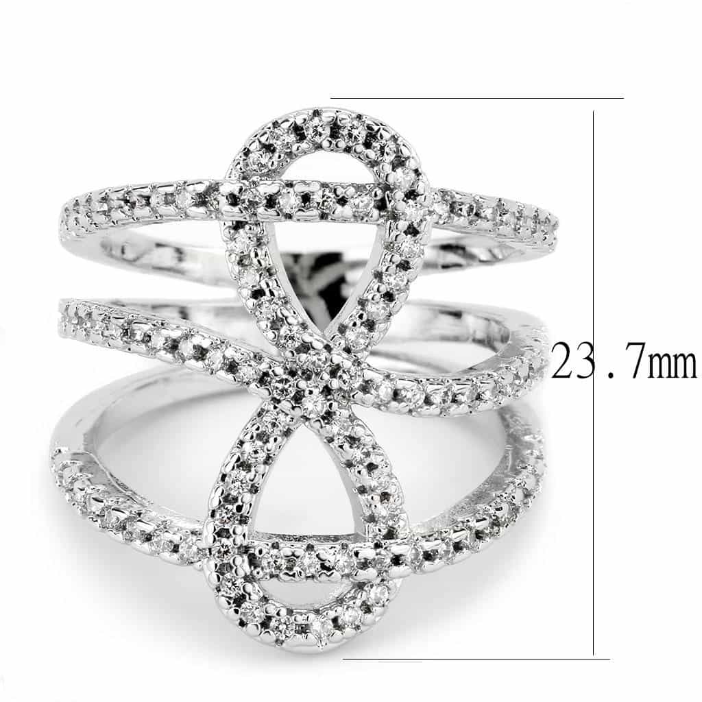 Brass CZ Interlocking Loop Celtic Wide Ring view 8