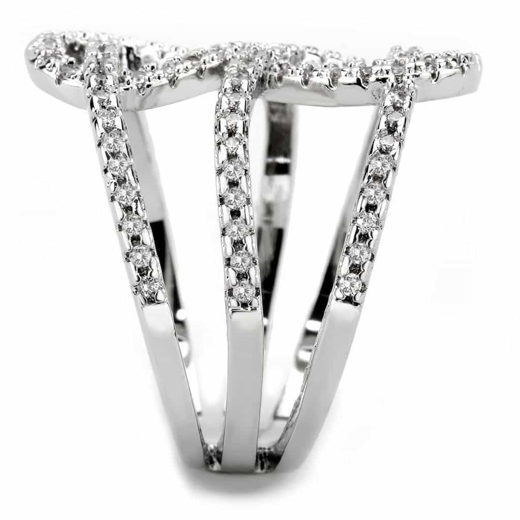Brass CZ Interlocking Loop Celtic Wide Ring view 5