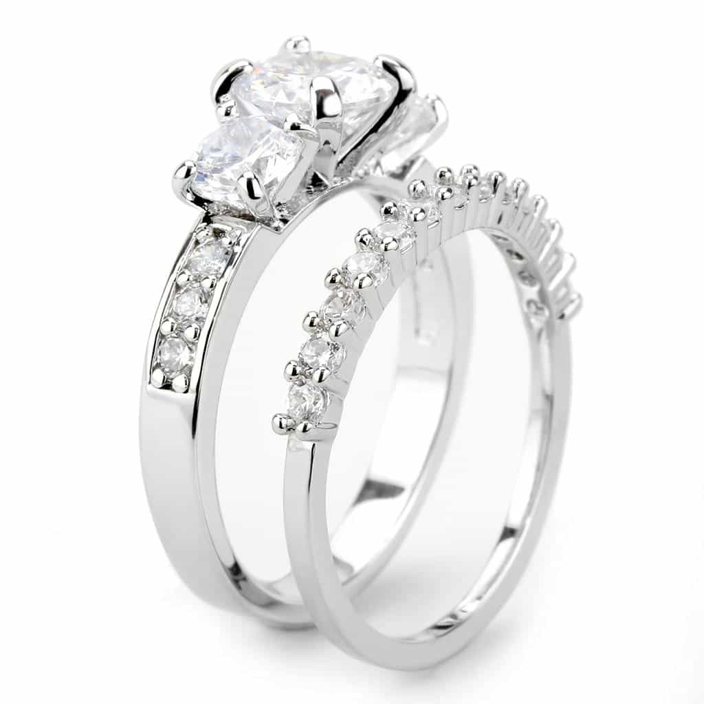 Brass CZ Round Solitaire Crown Bridal Ring view 10