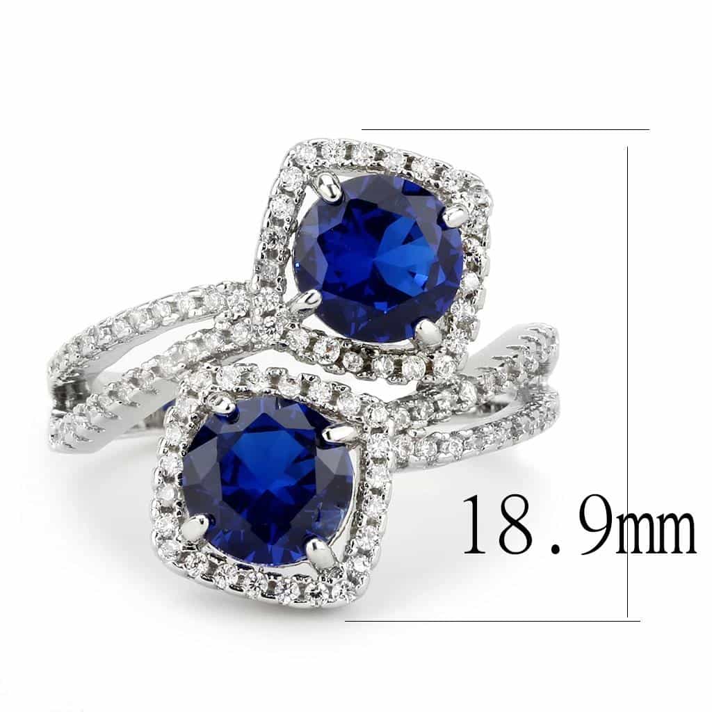 Brass Sapphire Round X-Cross Pavé Ring | The Stainless Jewelry view 8