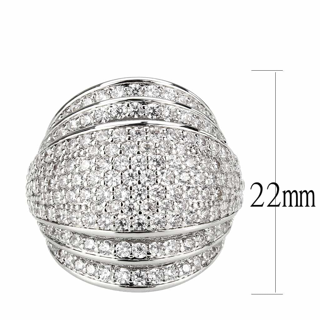 Brass CZ Pavé Dome Split Wide Ring | The Stainless Jewelry view 7