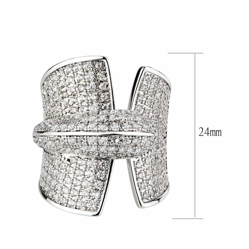 Brass CZ Pavé Woven Knot Wide Ring | The Stainless Jewelry view 2