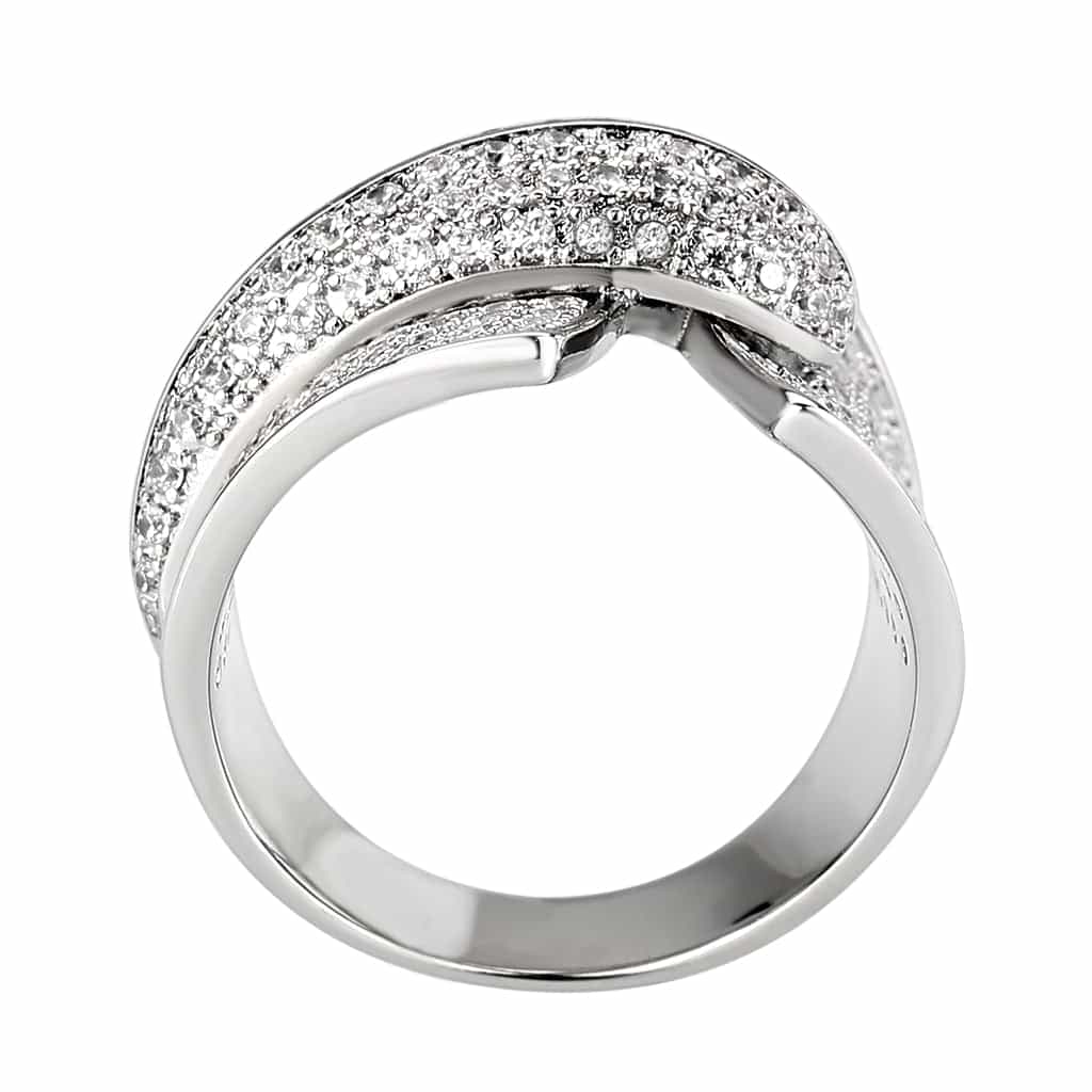 Brass CZ Pavé Woven Knot Wide Ring | The Stainless Jewelry view 9