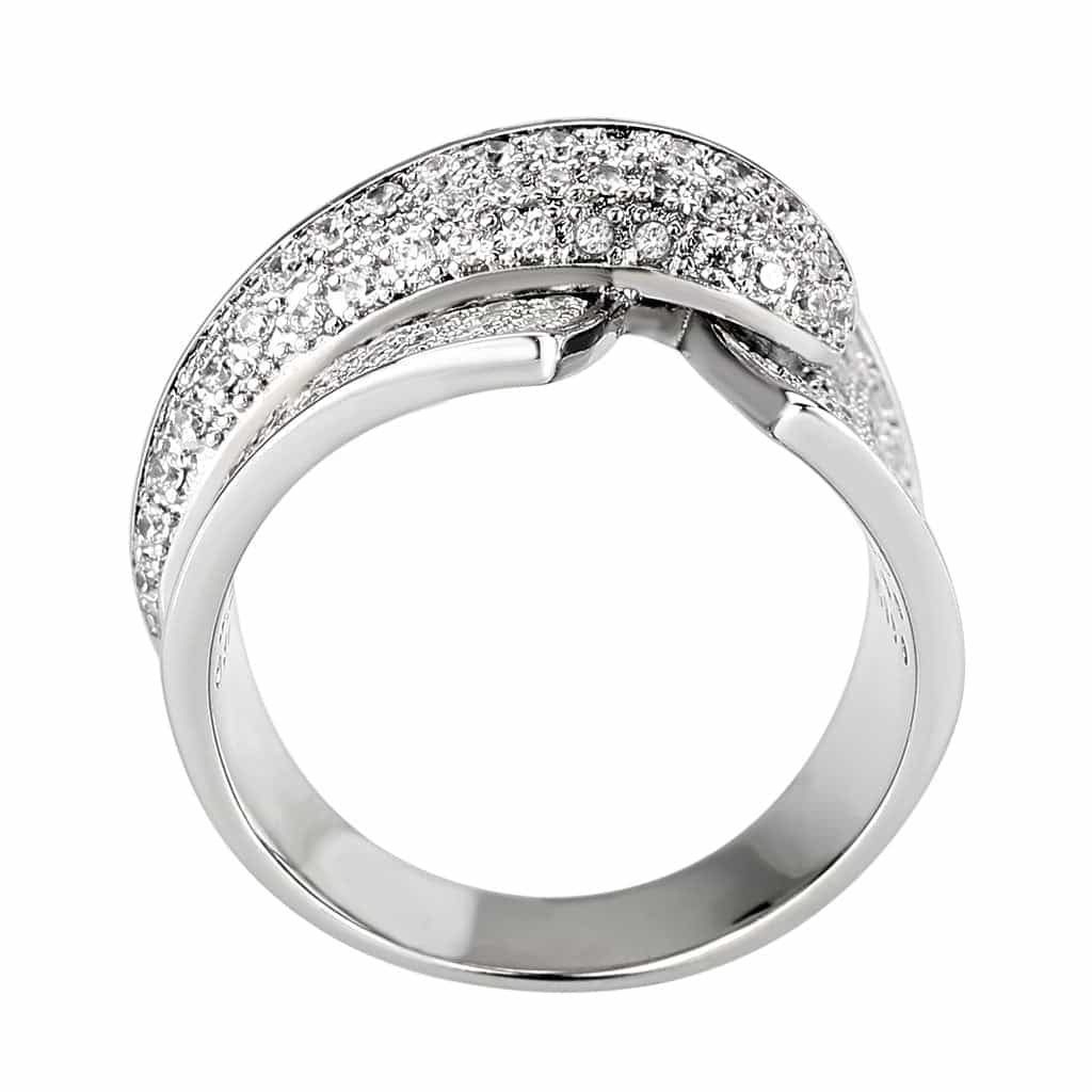 Brass CZ Pavé Woven Knot Wide Ring | The Stainless Jewelry view 3