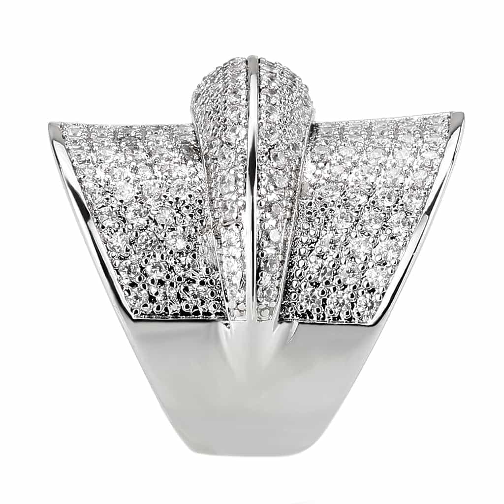 Brass CZ Pavé Woven Knot Wide Ring | The Stainless Jewelry view 11