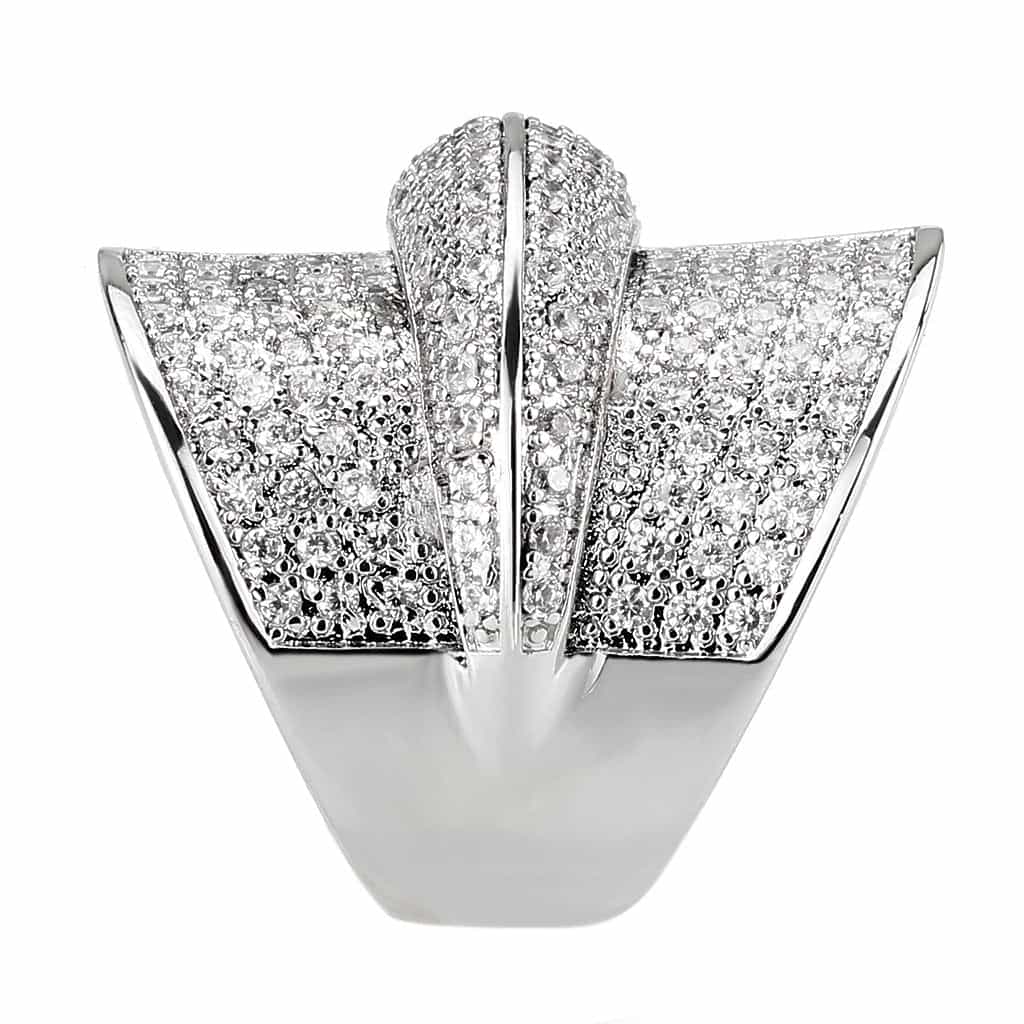 Brass CZ Pavé Woven Knot Wide Ring | The Stainless Jewelry view 5