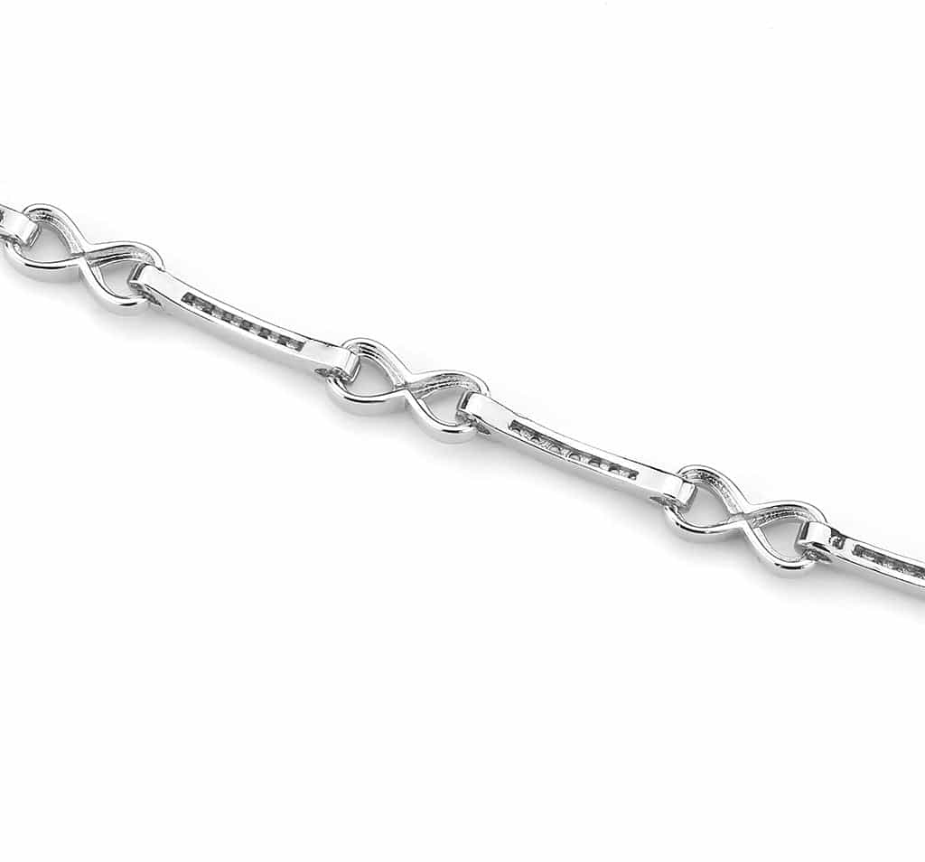 Brass CZ Infinity Bar Link Bracelet | The Stainless Jewelry view 5