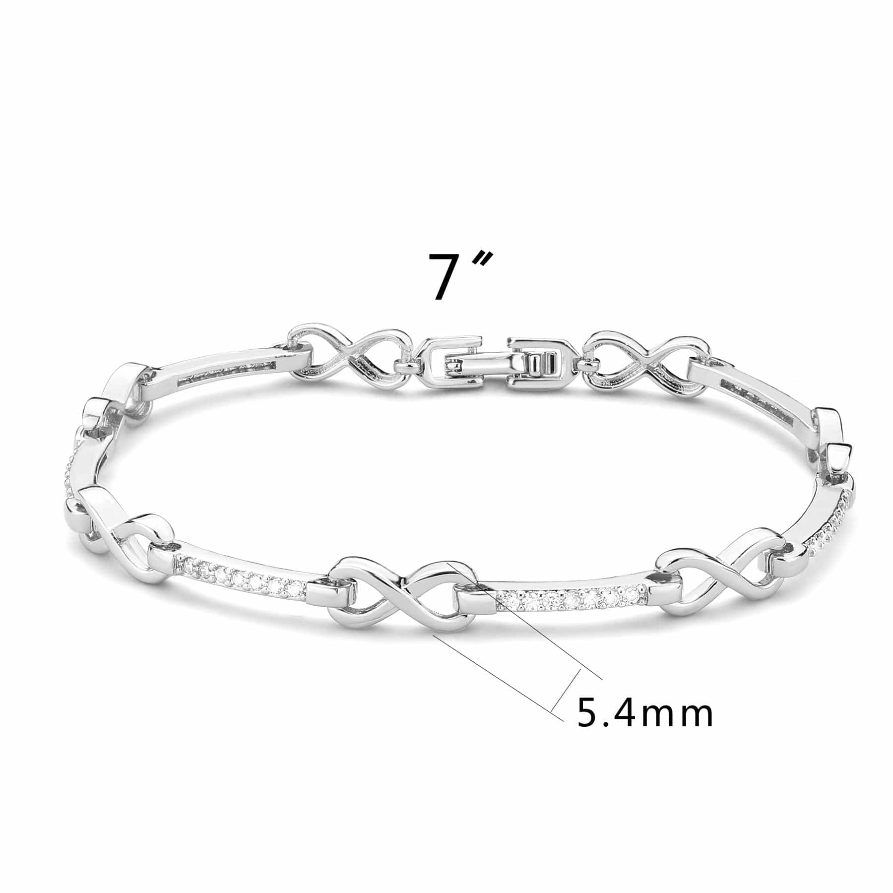 Brass CZ Infinity Bar Link Bracelet | The Stainless Jewelry view 7