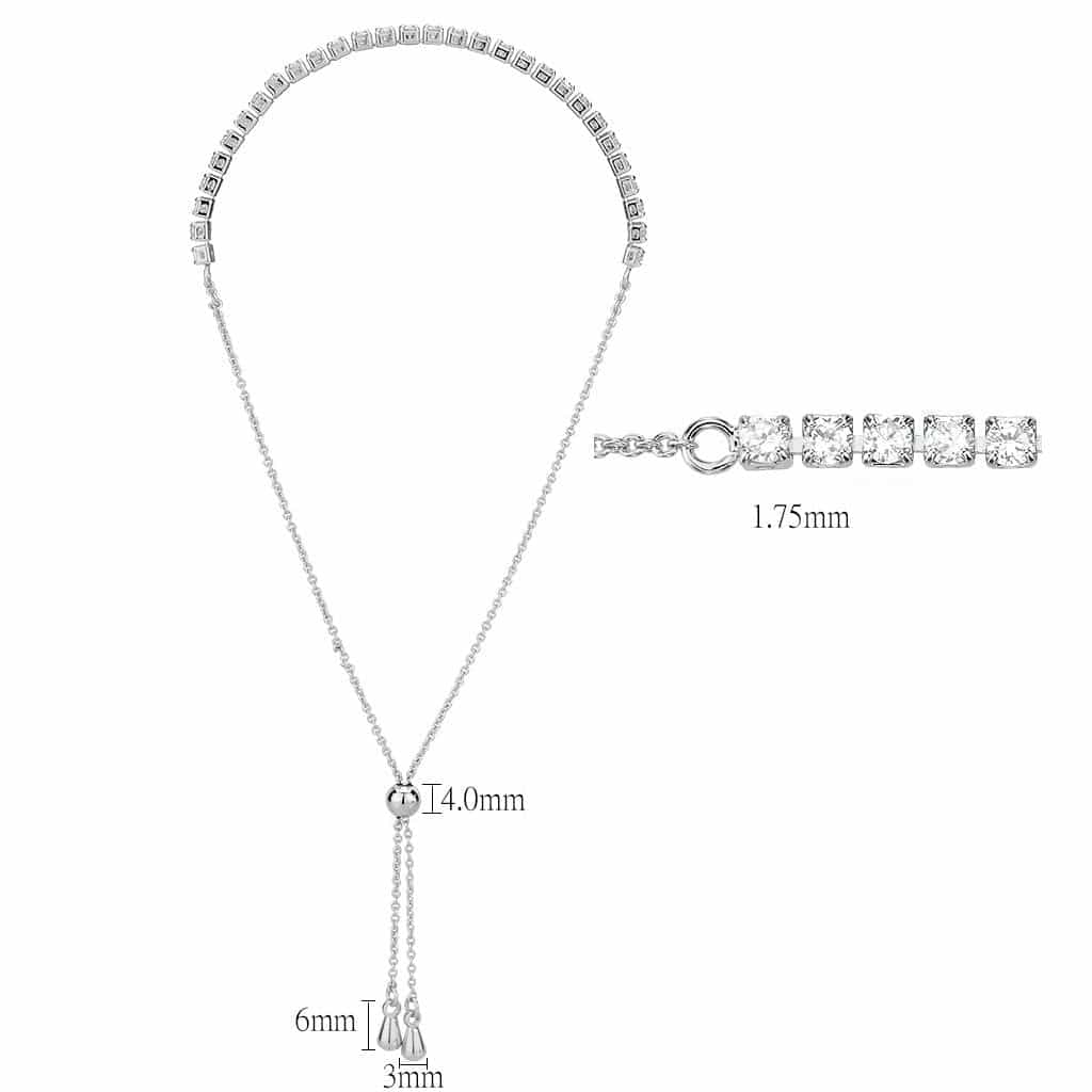 Brass CZ Tennis Adjustable Bolo Bracelet | The Stainless Jewelry view 2