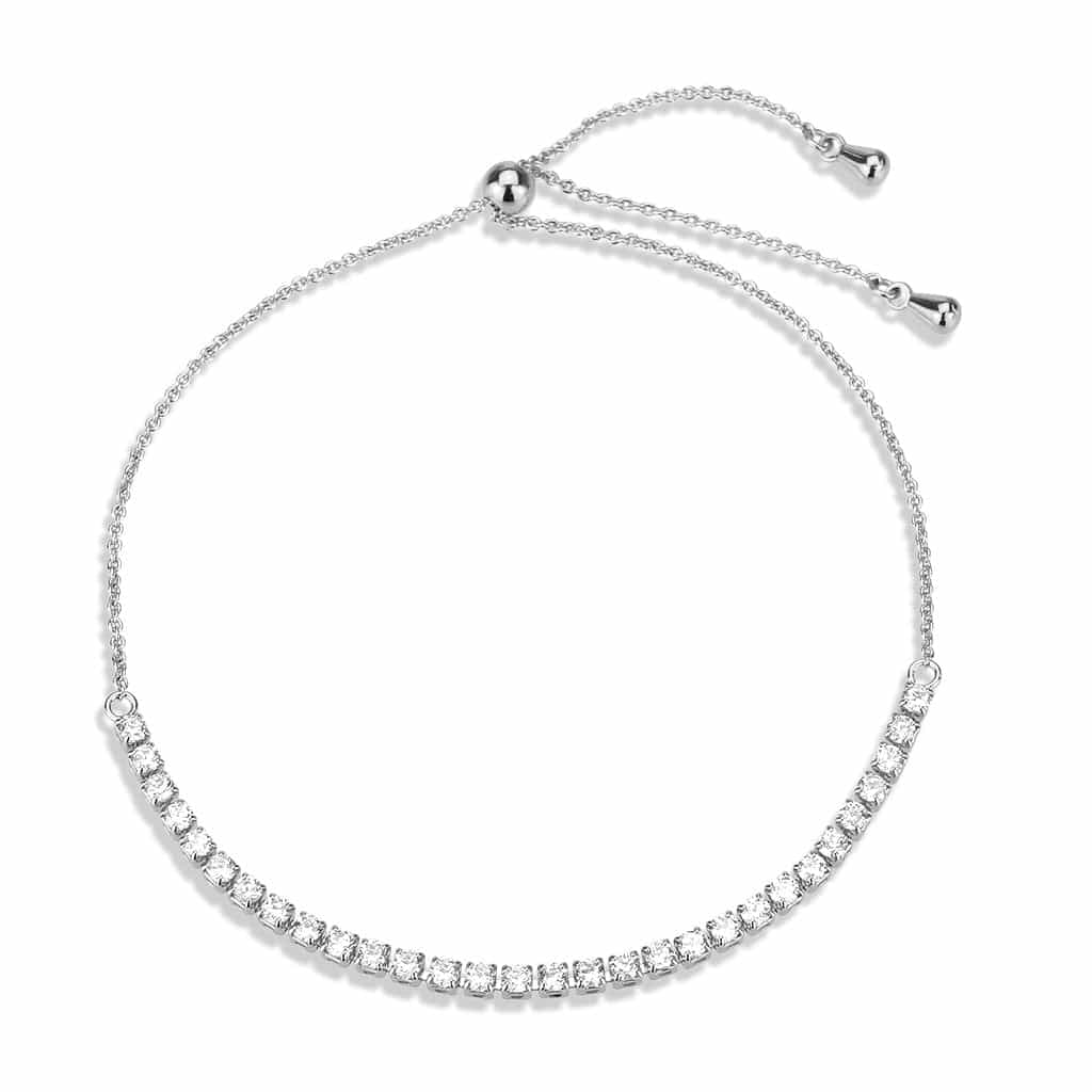Brass CZ Tennis Adjustable Bolo Bracelet | The Stainless Jewelry view 4